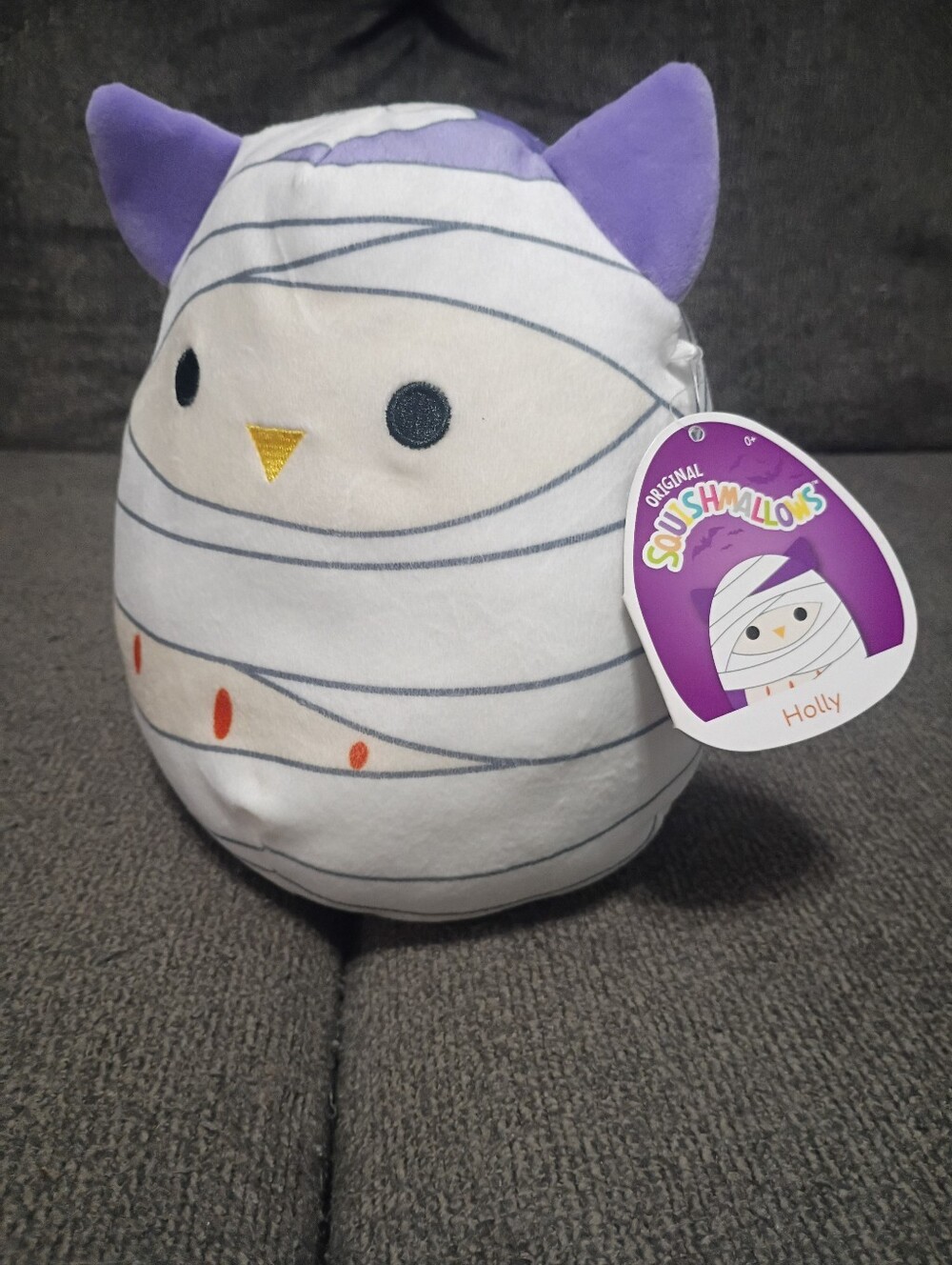 Squishmallows Holly 9" Purple & White Mummy Owl Plush Toy
